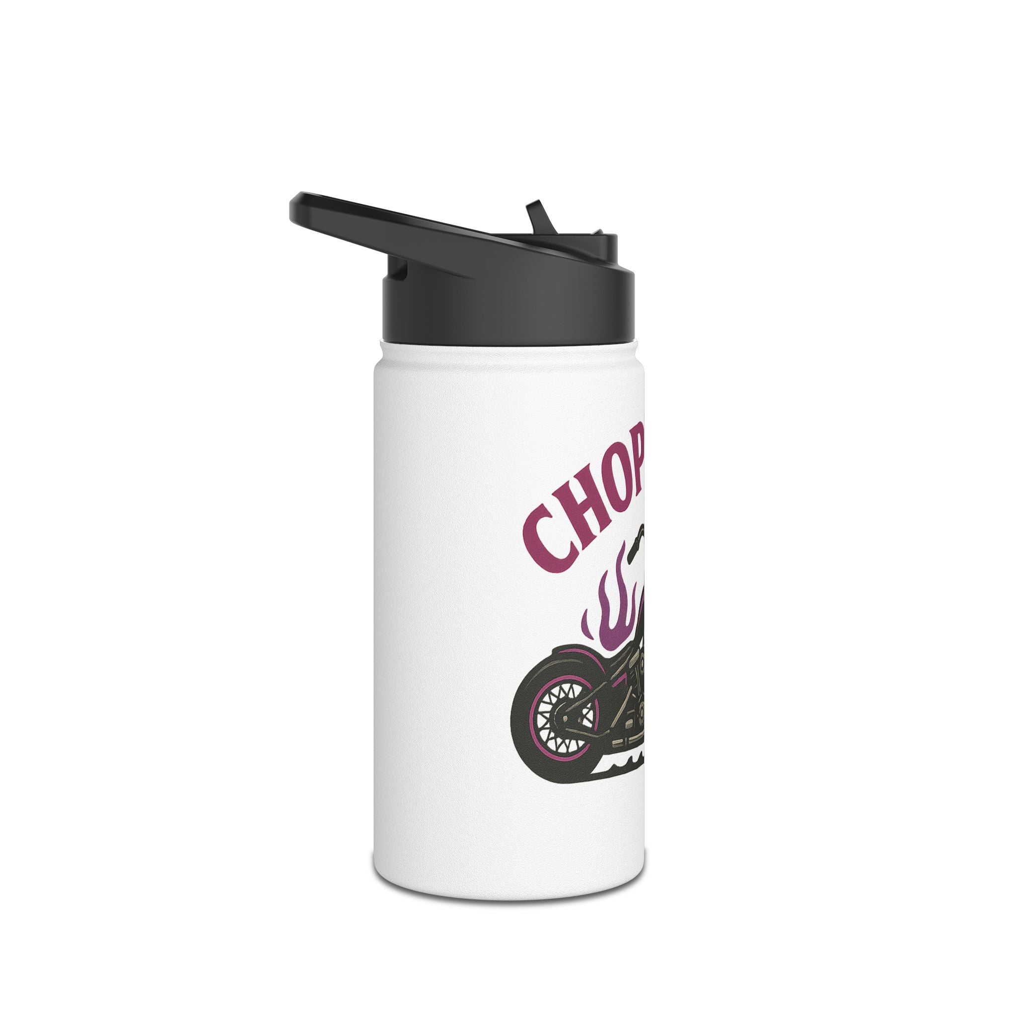 Chopper Hoe Stainless Steel Water Bottle | Cool Motorcycle Gear, Gift for Bikers, Travel Hydration Flask, Unique Outdoor Accessory