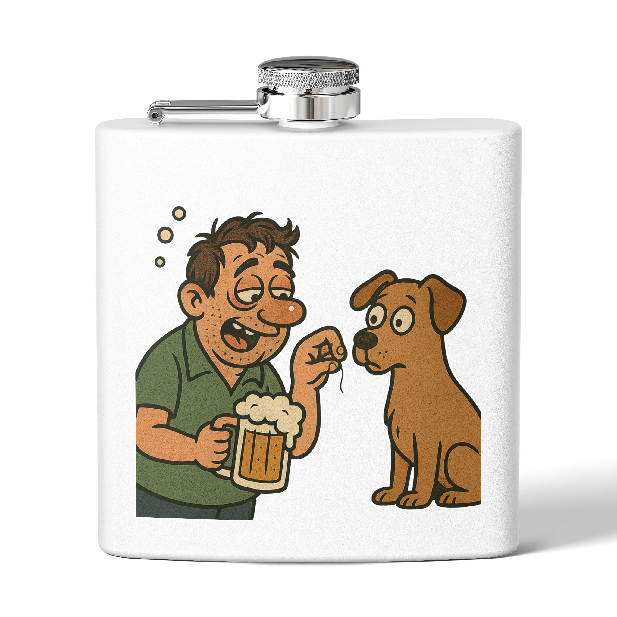 Humorous Stainless Steel Flask, Funny Gift for Dog Lovers, Party Accessory, Adventure Flask, Personalized Drinking Flask