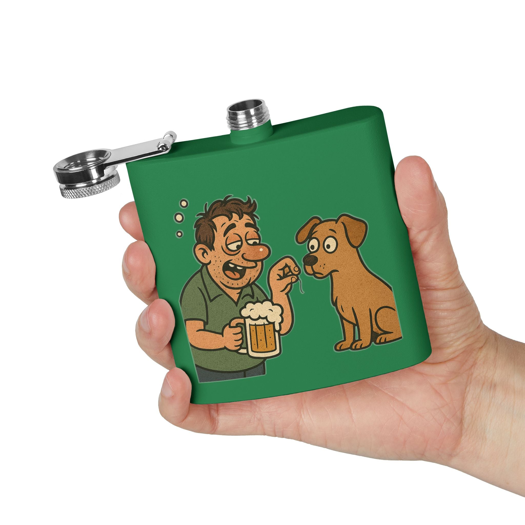 Humorous Stainless Steel Flask, Funny Gift for Dog Lovers, Party Accessory, Adventure Flask, Personalized Drinking Flask