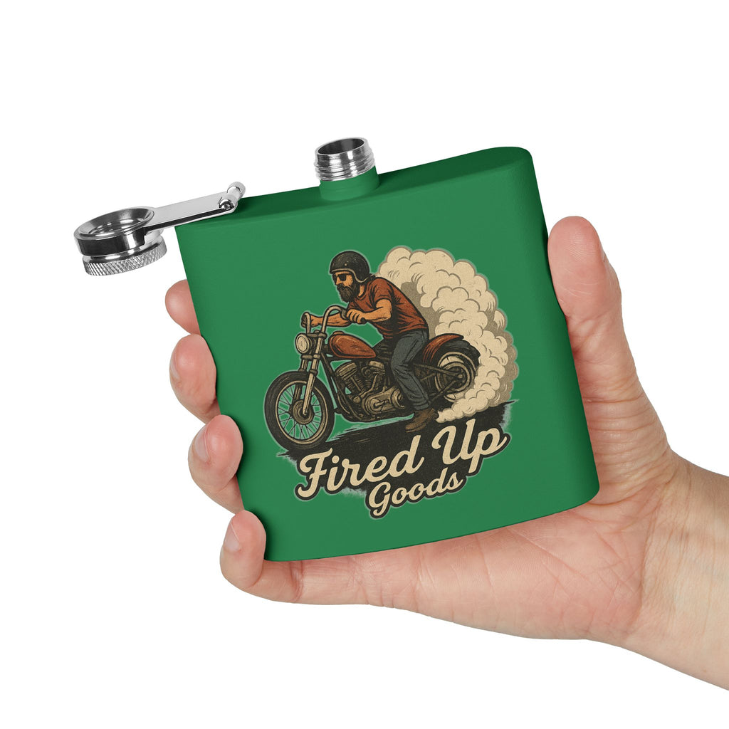 Biker Flask, Adventure Fuel for Riders, Perfect Gift for Men, Birthday, Groomsmen, Camping, Tailgating