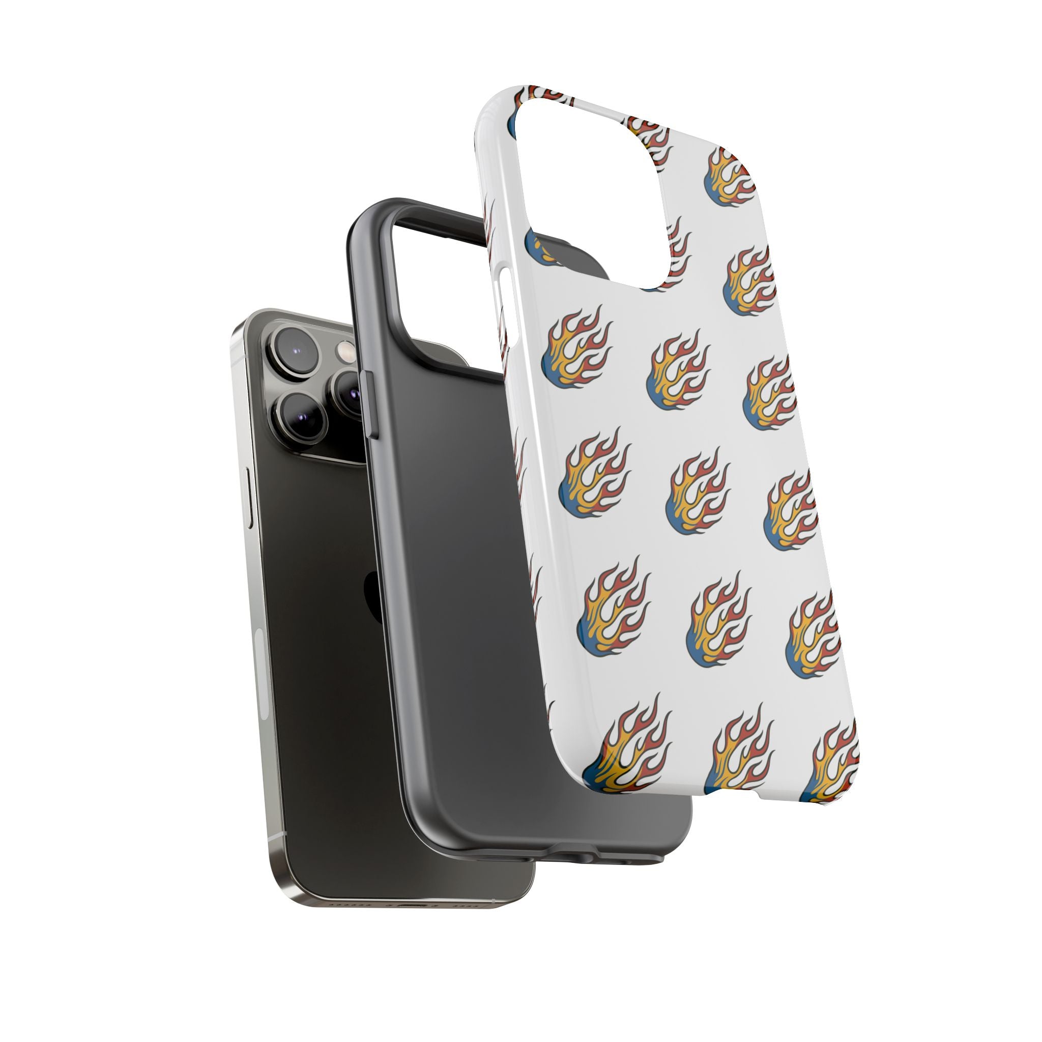 Flame Pattern Phone Case | Tough Cases | Stylish Phone Cover, Gift for Fire Enthusiasts, Trendy Mobile Accessory, Unique Design