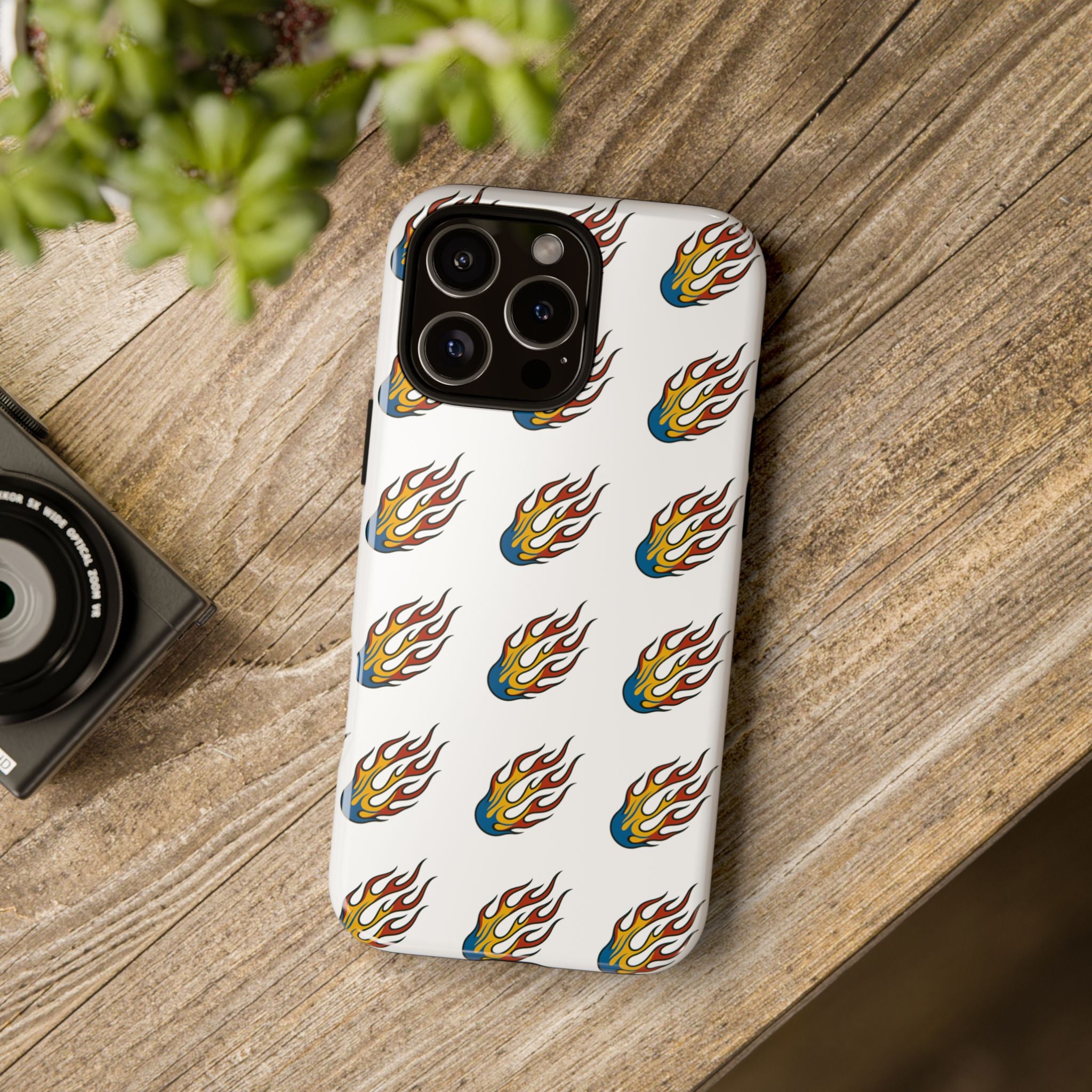Flame Pattern Phone Case | Tough Cases | Stylish Phone Cover, Gift for Fire Enthusiasts, Trendy Mobile Accessory, Unique Design
