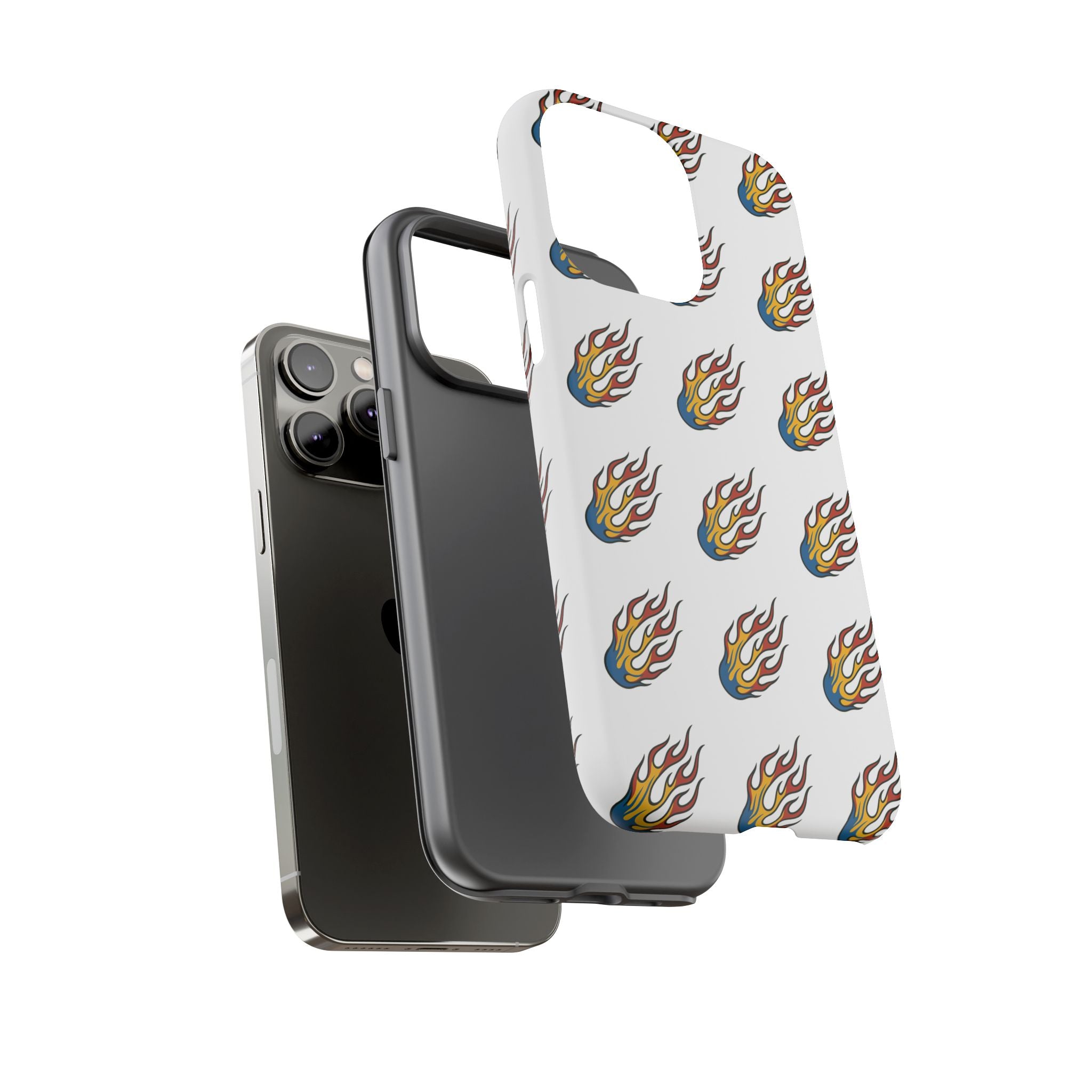 Flame Pattern Phone Case | Tough Cases | Stylish Phone Cover, Gift for Fire Enthusiasts, Trendy Mobile Accessory, Unique Design