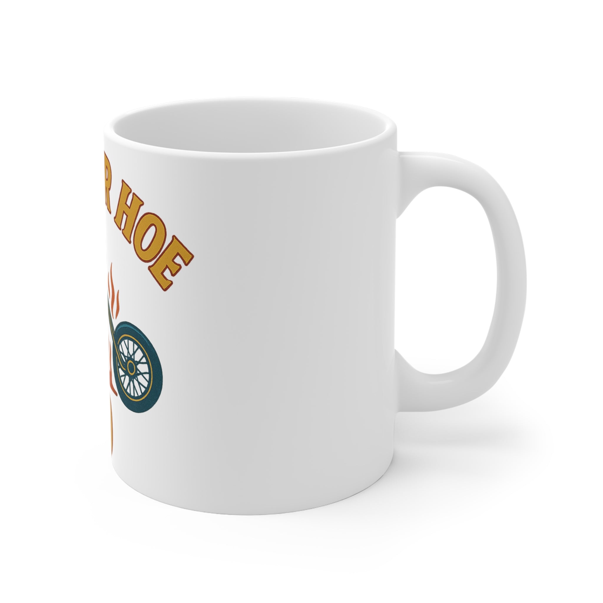 Chopper Hoe Mug, Custom Motorcycle Coffee Cup, Biker Gift, Vintage Style Drinkware, Perfect for Rides and Gatherings