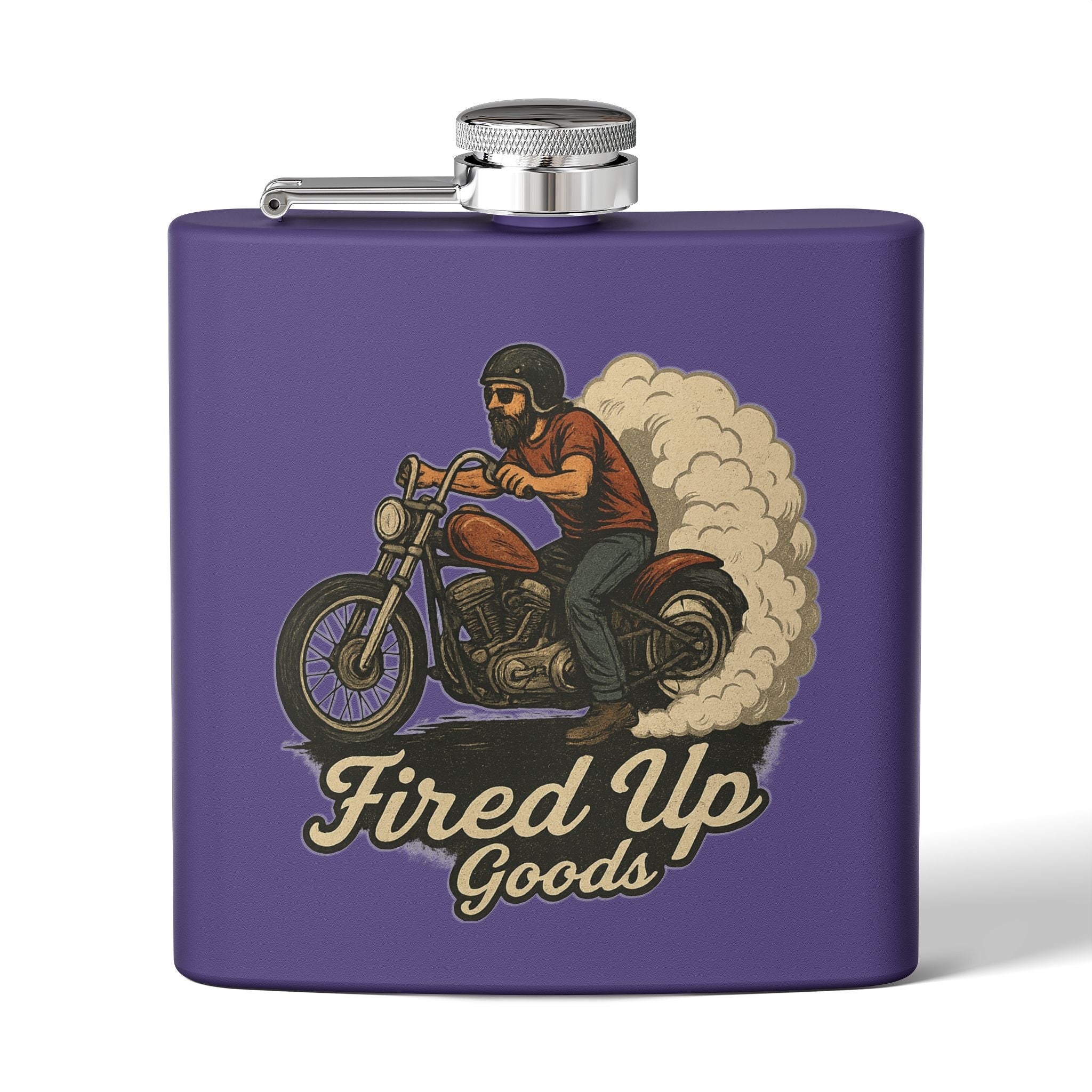 Biker Flask, Adventure Fuel for Riders, Perfect Gift for Men, Birthday, Groomsmen, Camping, Tailgating