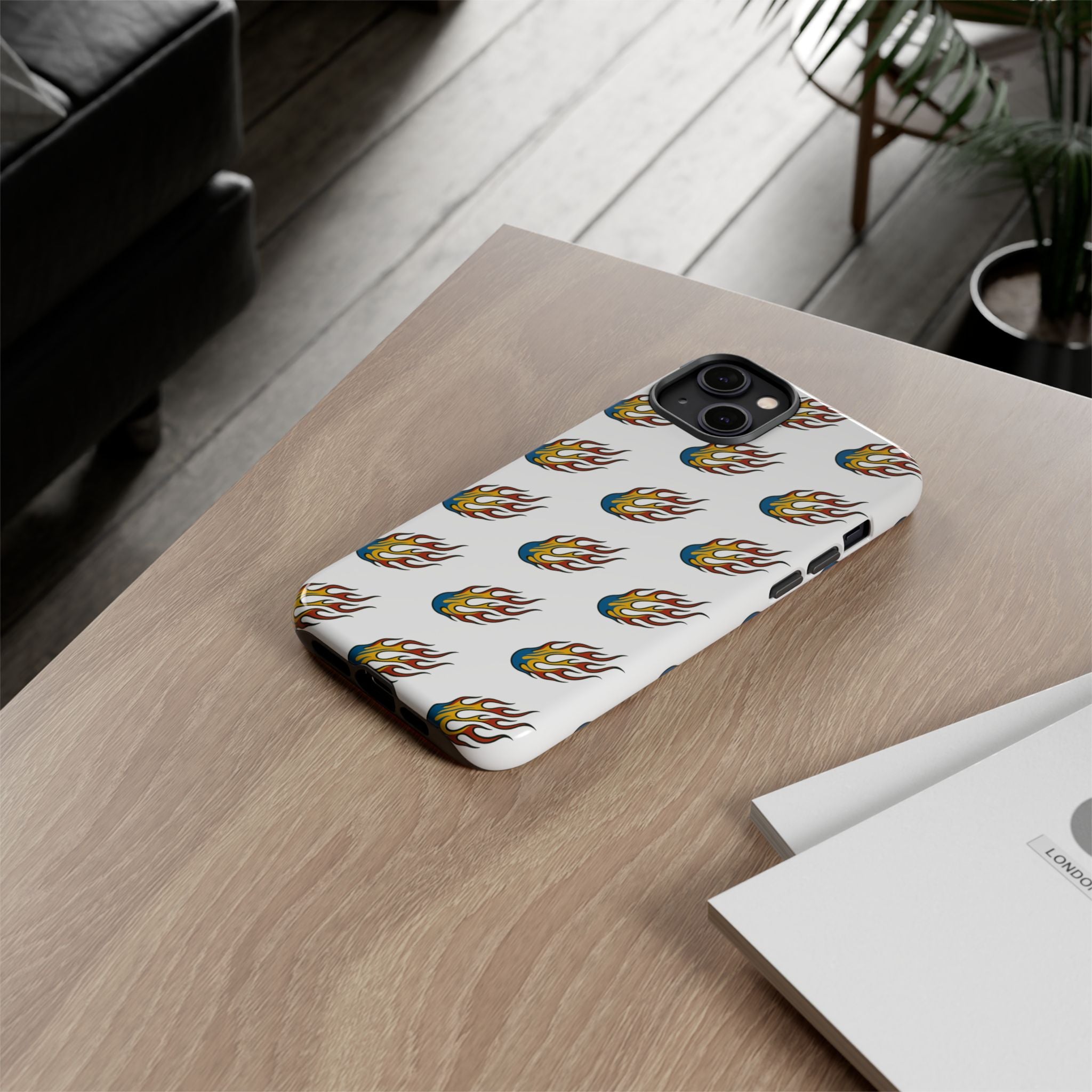 Flame Pattern Phone Case | Tough Cases | Stylish Phone Cover, Gift for Fire Enthusiasts, Trendy Mobile Accessory, Unique Design