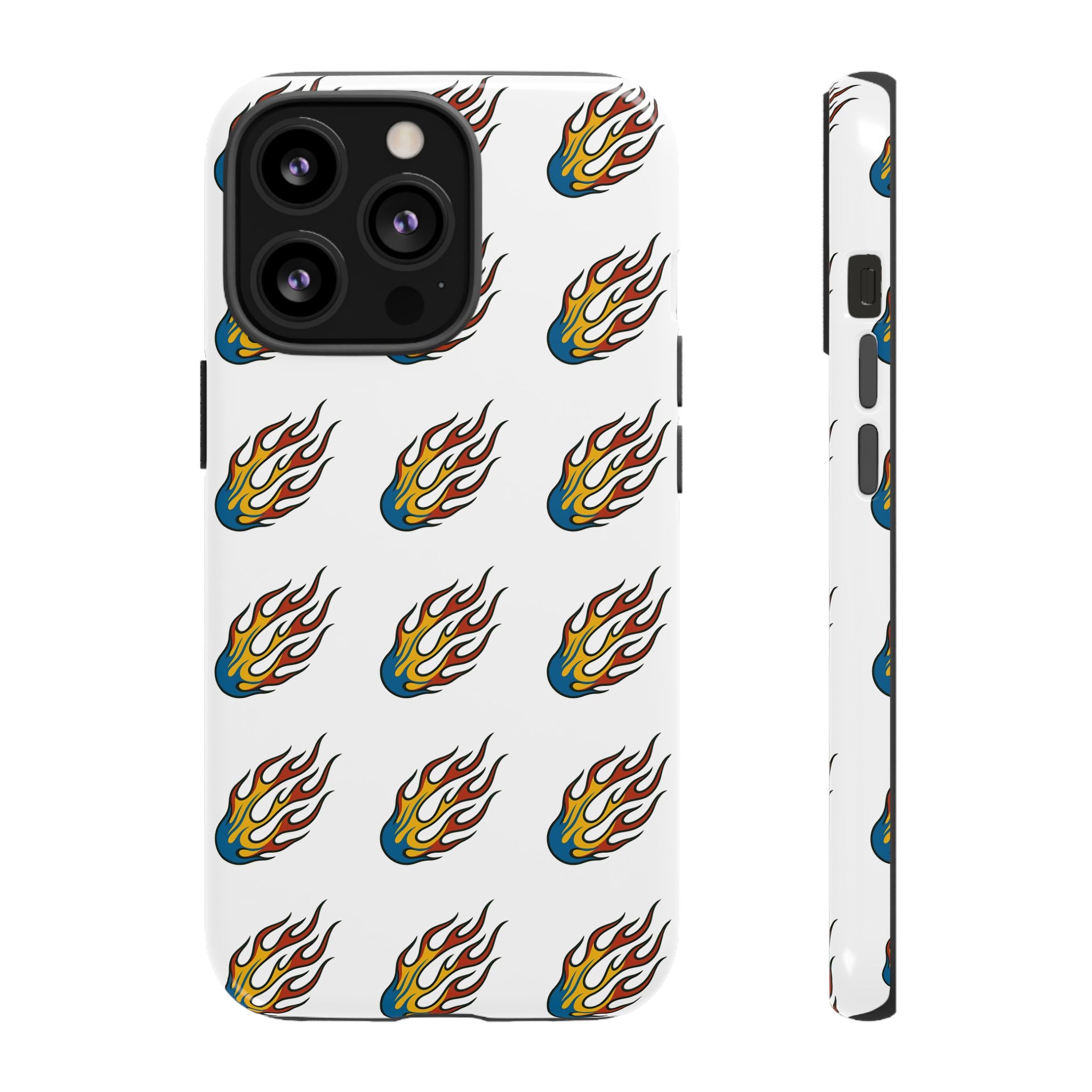 Flame Pattern Phone Case | Tough Cases | Stylish Phone Cover, Gift for Fire Enthusiasts, Trendy Mobile Accessory, Unique Design