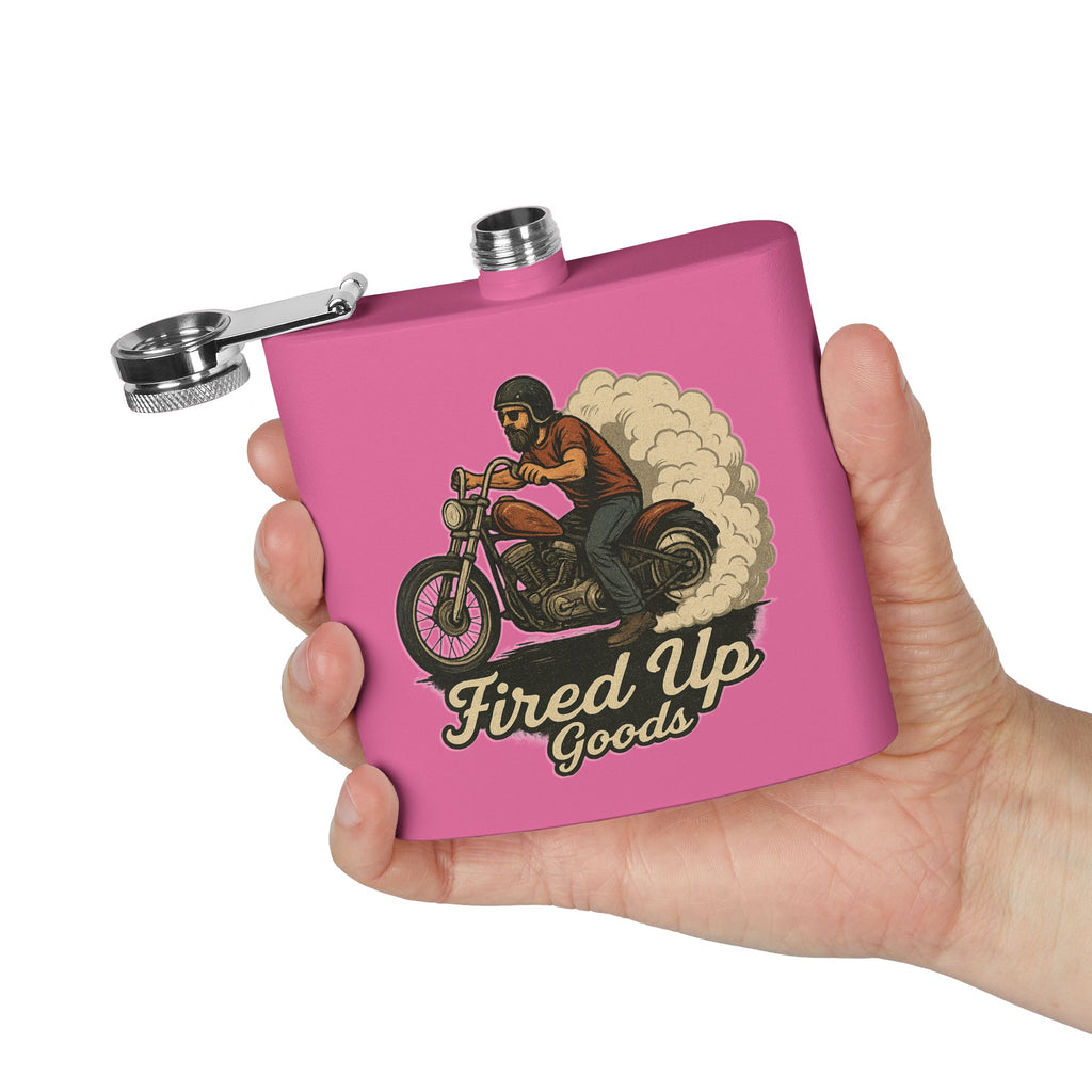 Biker Flask, Adventure Fuel for Riders, Perfect Gift for Men, Birthday, Groomsmen, Camping, Tailgating